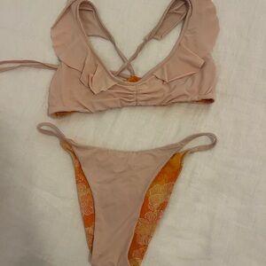 San Lorenzo Pink and Orange Bikini Top